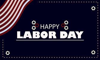 ILLUSTRATION OF HAPPY LABOR DAY BANNER WITH BLUE BACKGROUND vector