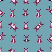 cute pink rabbit seamless pattern design vector