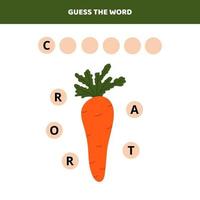 Guess the word. Educational game for kids. vector