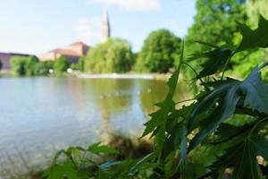 Panoramic view of the city hall against the lake, Kiel photo