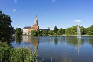 Panoramic view of the city hall against the lake, Kiel photo