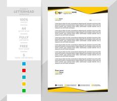 A4 size Business letterhead template. This modern creative and elegant letterhead is a must for your office. 2 theme colorwork, black, and others. vector