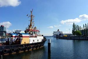 Port of Kiel, the ships are moored