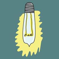 Glass lamp doodle style vector