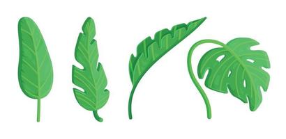 Vector illustration of volumetric drawings of leaves. Falling  from trees.