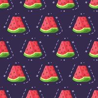 Vector illustration of watermelon print. Fresh fruit seasonal background flat style.