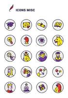 Set of vector icons on different topics. Round outlined icons on white background. Ready-made set for web site and presentations. Can be used for printing. An arbitrary topic.