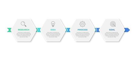 concepto creativo para infografía con 4 pasos, opciones, partes o procesos. visualización de datos comerciales vector