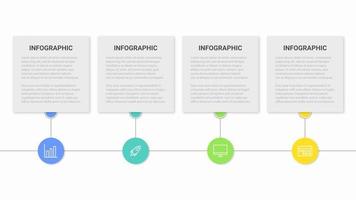 concepto creativo para infografía con 4 pasos, opciones, partes o procesos. visualización de datos comerciales vector