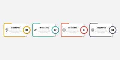 concepto creativo para infografía con 4 pasos, opciones, partes o procesos. visualización de datos comerciales vector