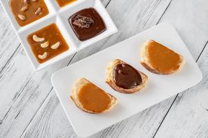 Sandwiches with different types of caramel
