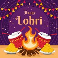 fondo del festival lohri vector