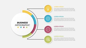 Creative concept for infographic with 4 steps, options, parts or processes. Business data visualization vector