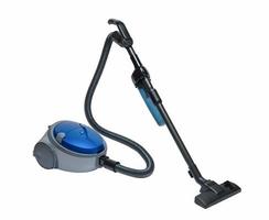 modern household vacuum cleaner blue on a white background photo