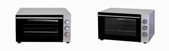 two positions of a small oven on a white background photo