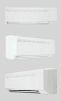 home air conditioning on a white background with three camera angles photo