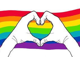 big heart gesture to celebrate pride month. photo