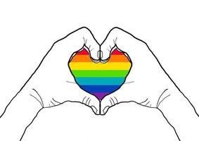 big heart gesture to celebrate pride month. photo