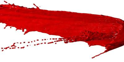 el líquido rojo salpicó como sangre, fondo abstracto. representación 3d foto