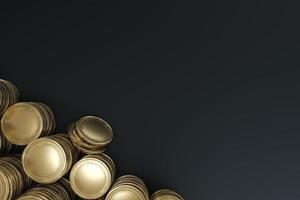 Mockup stack golden coins. For crypto currency market, token exchange promoting, advertising purpose. 3d rendering photo