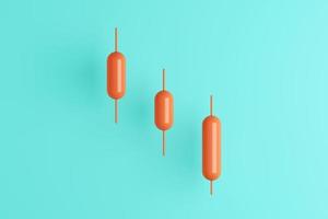 minimal background for investment, Downtrend candlestick chart for trading view. 3d rendering photo
