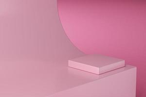 abstract background for product presentation. pink curve and base for placing things or merchandise photo
