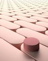Abstract background for presentation, cylinder platform on geometry chamfer pattern, gradient color. 3d rendering photo