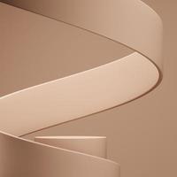 Beige cylindrical podium and curve background, minimal abstract background for product presentation. 3d rendering photo