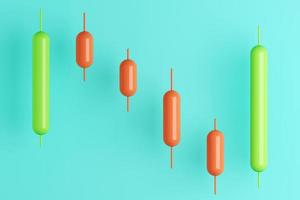 minimal background for investment, candlestick chart for trading view. 3d rendering photo