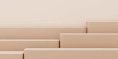 Minimalist mockup background for product presentation, a platform stacked up, pastel color style. 3d rendering photo