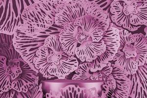 Mockup pink scene for product or ads presentation. pink platform and abstract flower background. 3d rendering photo