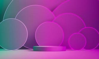 The circle gradation bedding set amid many gradient circle background, Abstract mockup scene for banding and product presentation. photo