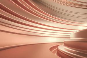 shiny champagne curve scene free space for background, abstract background for presentation. photo