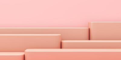 Minimalist mockup background for product presentation, a platform stacked up, pastel color style. 3d rendering photo