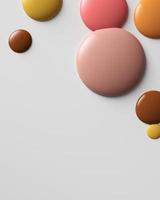 Multicolored liquid droplets on a white background, abstract background for presentation. photo