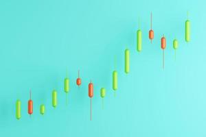 minimal background for investment, Uptrend candlestick chart for trading view. 3d rendering photo