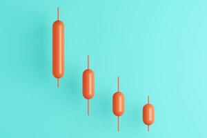 minimal background for investment, Downtrend candlestick chart for trading view. 3d rendering photo