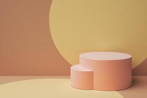 abstract cream product display podium on the cream backdrop, mockup for present the product. photo