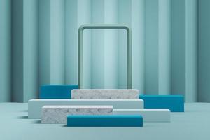 Minimalist mockup layer stage for item or product presentation and branding, facade and zigzag background. photo