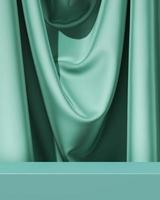 The turquoise platform on turquoise fabric, Abstract background for branding or product presentation. 3d rendering photo
