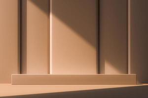 Brown platform on brown layer background, Abstract background for product presentation or branding. 3d rendering photo