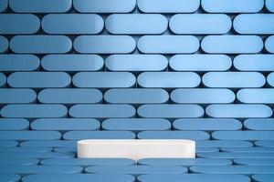 Abstract background for product presentation or branding, White platform on blur geometry pattern. 3d rendering photo