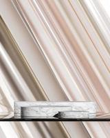 Abstract background for product presentation or branding, White marble platforms on the glass, Abstract background gradient reflection. 3d rendering photo