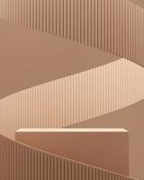 Beige cylindrical podium and curve background, minimal abstract background for product presentation. 3d rendering photo