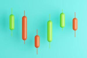 minimal background for investment, side way candlestick chart for trading view. 3d rendering photo