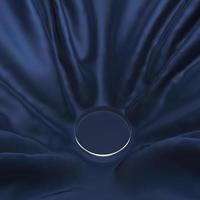 The glass plinth falling on shiny blue fabric, Abstract background for presentation. 3d rendering photo
