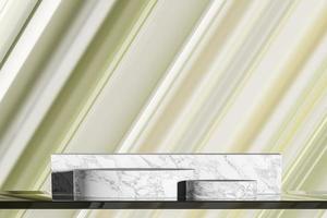 Abstract background for product presentation or branding, White marble platforms on the glass, Abstract background gradient reflection. 3d rendering photo