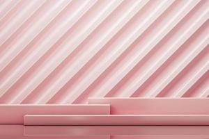 Three pink platform on pink zigzag background, abstract background for branding or presentation. 3d rendering photo