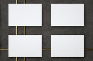 3D Illustration. Mockup of modern blank white business cards. Business card design template. photo