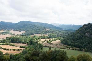 Beautiful green landscape seen from Losa of San Pataleon, Burgos, Merindades, Spain photo